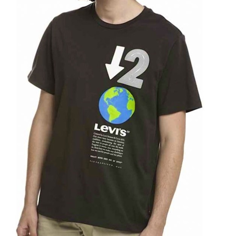 Levi's Down To Earth Black T-Shirt 🌎